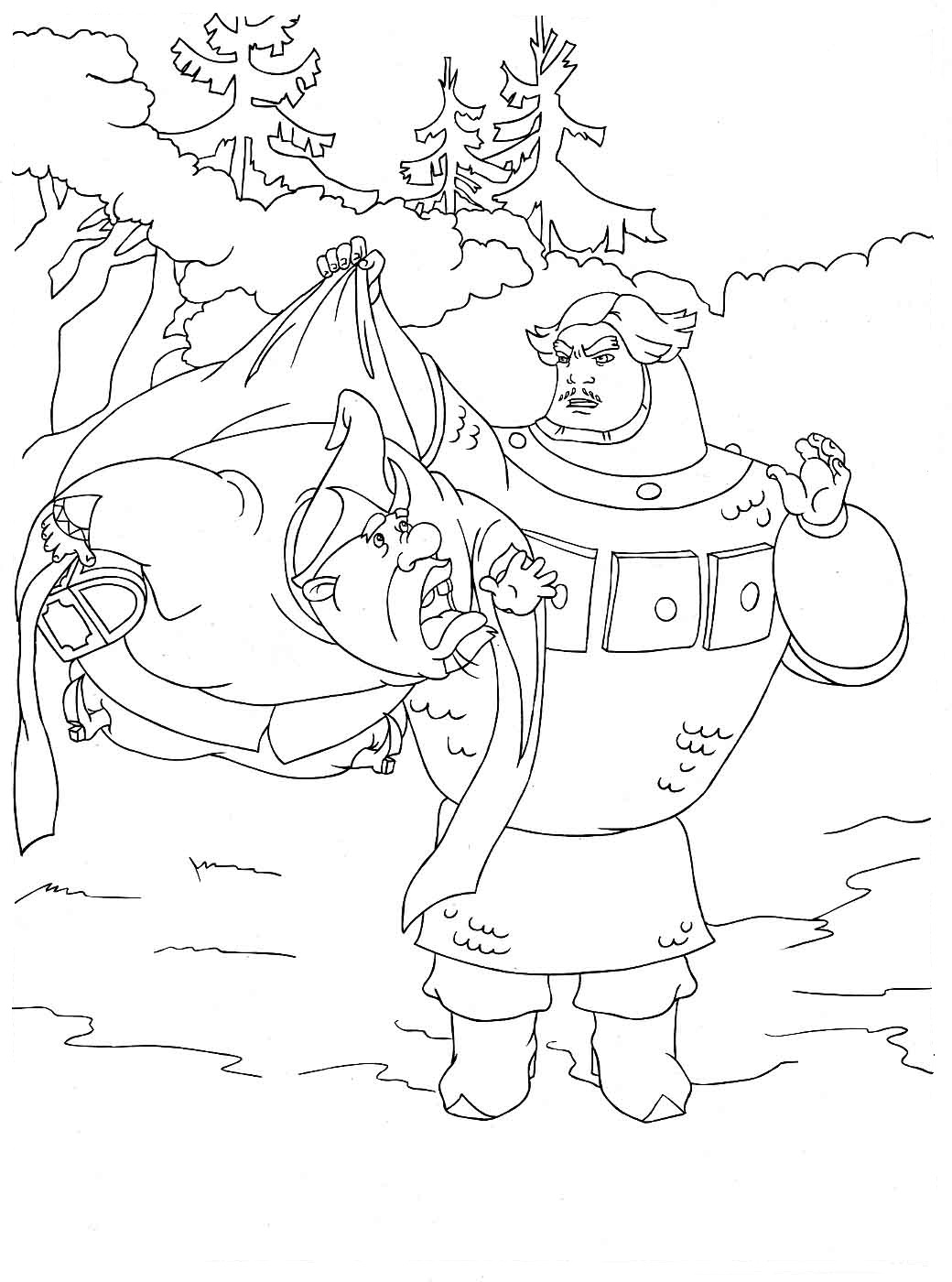 Рисунок к былине Илья Муромец и Соловей разбойник